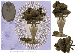 Vase of Sepia Roses Any Occasion Card