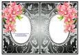 Red Orchids with Gunmetal & Silver Diamonds Double Frames