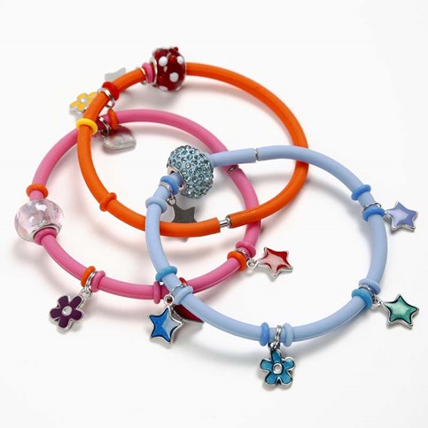 Charms on a Silicone Bracelet