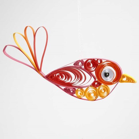 A Paper Bird made by using the Quilling Technique