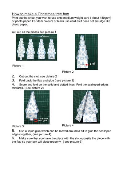 Christmas tree boxes tutorial PDF