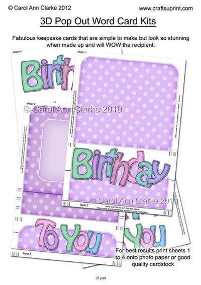 Pop Out Word Card Instructions PDF