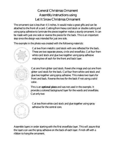 Christmas Ornament Assembly Instructions PDF