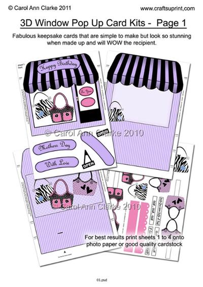 3D Shoppe Window Pop Up Card Kit Tutorial PDF