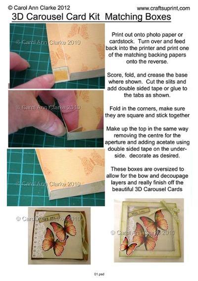3D Floral Carousel matching Box Kit Tutorial PDF