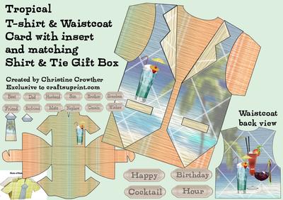 T-shirt & Waistcoat card kits with matching shirt & tie gift boxes Image-10