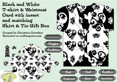 T-shirt & Waistcoat card kits with matching shirt & tie gift boxes Image-2