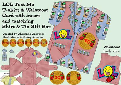 T-shirt & Waistcoat card kits with matching shirt & tie gift boxes Image-7