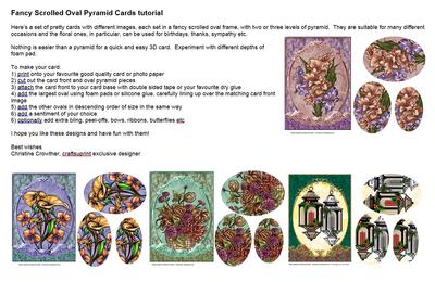Fancy Scrolled Oval Pyramid Cards tutorial Image