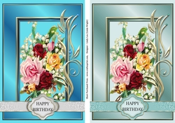 Image of cup861538_20612 - Floral Bouquet Delight Aqua & Teal