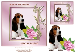 Image of cup864846_20612 - Beagle and Flowers 7 x 7
