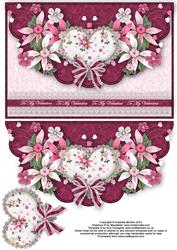Image of cup287258_56 - Hearts and Flowers Envelope Card with Decouapge