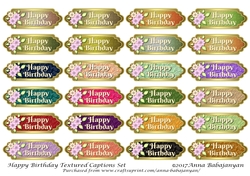 Image of cup811605_96 - Happy Birthday Textured Captions Set