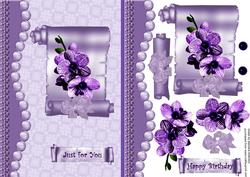 Image of cup71328_478 - Jewelled Purple Flowers on a Scroll