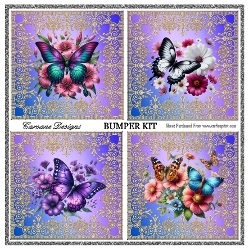 Image of cup1104810_21555 - Butterfly Fiesta Bumper Kit 87 - 9 page bumper kit - card fronts, decoupage, inserts, made by boxes, images for back of card, preview
