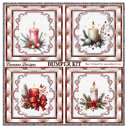 Image of cup1153132_21555 - Christmas Candles Bumper Kit 90 - 9 page bumper kit - card fronts, decoupage, inserts, made by boxes, images for back of card, preview