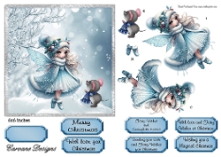Image of cup898349_21555 - Ice Fairy 4 - 6x6 inch card front with decoupage  