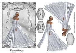Image of cup898349_21555 - Elegant Bride - A5 card front with decoupage