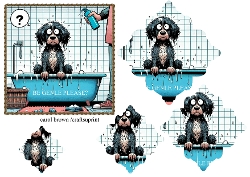 Image of cup321812_118 - 1 x cute doggie bath time pyramage sheet#7