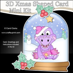 cup1348841_359 - 3D Shaped Christmas Snow Globe Card Kit - Snowman Oli has a Christmas Cracker