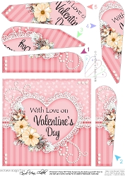 Image of cup315593_359 - A Touch of Elegance Valentines Day Flowers, Lace & Pearls - Fan Pyramage Topper