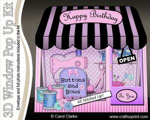 cup272685_359 - 3D All Stitched Up Window Pop Up Card N Decoupage