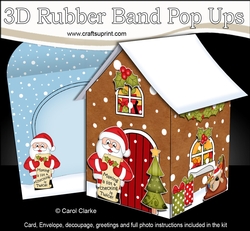 Image of cup743329_359 - 3D Rubber Band Pop Up Christmas Card - Christmas Gingerbread House Santa is Checking his List