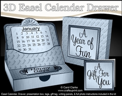 cup755830_359 3D Everlasting Easel Calendar Drawer Gift Set - Blue Steel Metallic