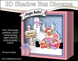 Image of cup819801_359 - 3D Christmas Diorama Shadow Box Card Mini Kit  - Rudolph has lots of Presents