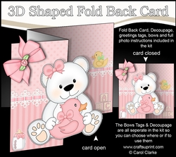 Image of cup871013_359 - 3D Shaped No-Hole Fold Back Mini Kit -   New Baby Girl Teddy