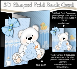 Image of cup871014_359 - 3D Shaped No-Hole Fold Back Mini Kit -   New Baby Boy Teddy