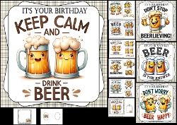 Image of cup1375808_1209 - 7x7 Beer birthday wishes choice of four mini kit