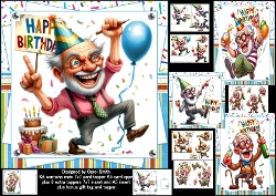 Image of cup1291429_1209 - Quirky grandpa birthday wishes 7x7 & A5 choice of four mini kit