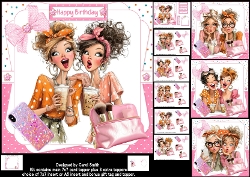 cup1417126_1209 - 7x7 Quirky birthday girl friends choice of four mini kit