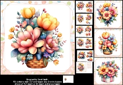 Image of cup1301931_1209 - 7x7 Watercolour flowers choice of four mini kit