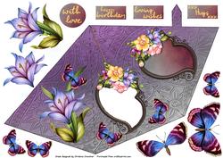 Image of cup245295_994 - Purple Floral Triangle-dangle with Butterflies
