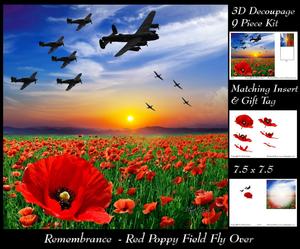 Image of cup644778_2236 - Rememberance - Red Poppy Field Fly Over 3D Decoupage Ins+tag