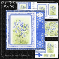 Image of cup872227_79993 - FORGET-ME-NOTS: 8x8 Card Front 4 Sheet Mini Kit With Bonus Floral Background & Commercial Use