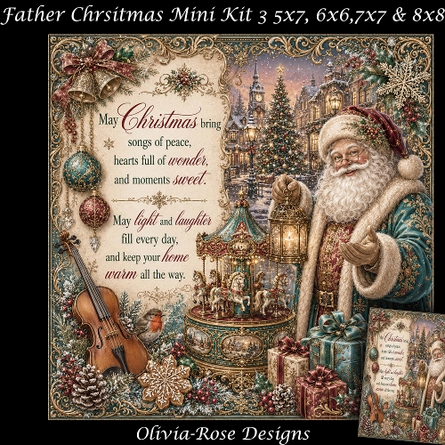 Image of cup1443346_104105 - Father Chrsitmas Mini Kit 3  **Includes 5X7, 6x6, 7x7 & 8X8 Card Bases** 