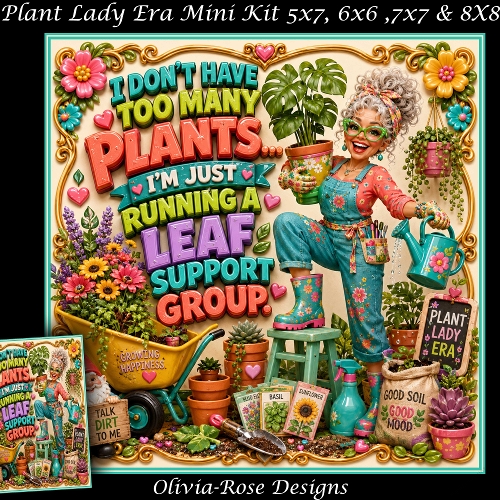 cup1447517_104105 - Plant Lady Era Mini Kit **Includes 5X7, 6x6, 7x7 8X8 Card Bases** 