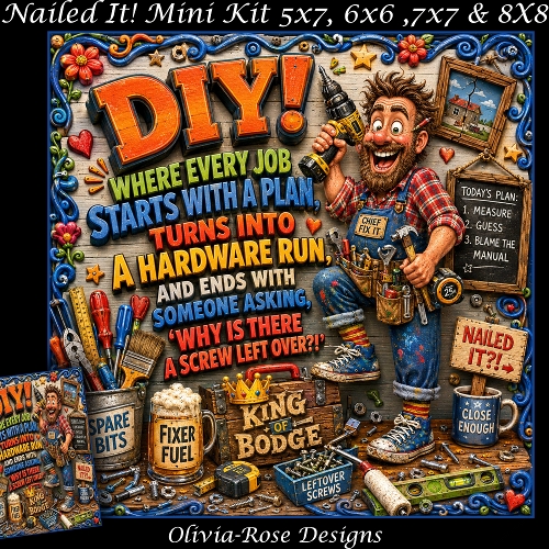 Image of cup1452280_104105 - Nailed It! Mini Kit **Includes 5X7, 6x6, 7x7 8X8 Card Bases**   