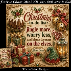Image of cup1386585_104105 - Festive Chaos Mini Kit **Includes 5X7, 6x6, 7x7 8X8 Card Bases**   