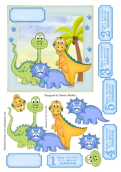 Image of cup1156496_75759 - 300dpi 6x6 ins topper & Decoupage, baby dinosaurs - ages 1-5 Grandson