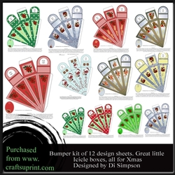 Image of cup568667_986 - Bumber Kit- 12 Sheets- Gorgeous Icicle Boxes for Christmas Gifts.#1