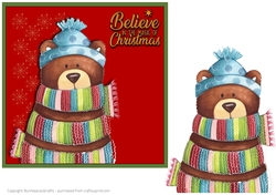 Image of cup999049_74085 - Christmas teddy 7x7 3d decoupage quick card