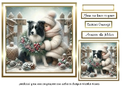 Image of cup138451_107 - christmas girl with sheepdog