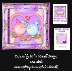 Image of cup940466_37881 - Love Birds - Wedding Anniversary Card 1st - 5th