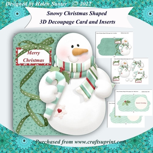 Image of cup1182990_92133 - Snowy Christmas Shaped 3D Decoupage Card and Inserts