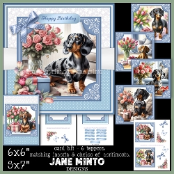 Image of cup1113294_57683 - DACHSHUND FLOWERS 6x6 5x7