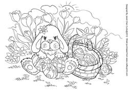 Image of cup308502_730 - Happy Easter Bunny, Eggs and a Basket-digi Stamps